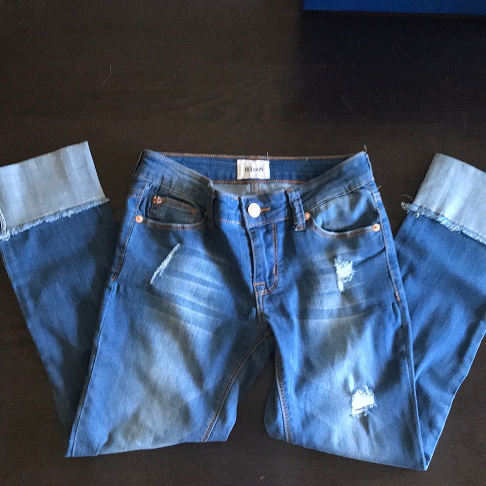 Hudson distressed cropped jeans